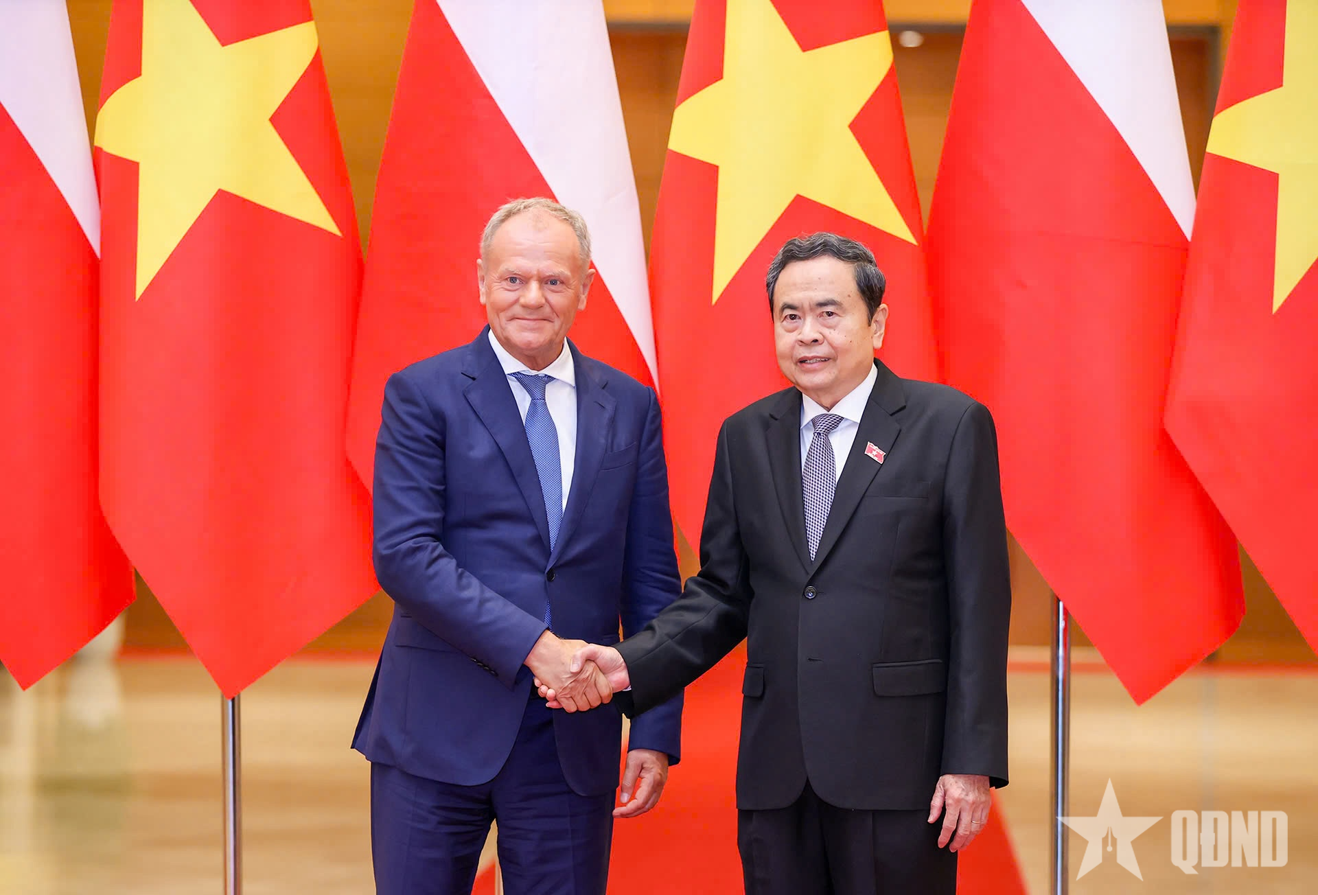 Chủ tịch Quốc hội Trần Thanh Mẫn hội kiến Thủ tướng Ba Lan Donald Tusk